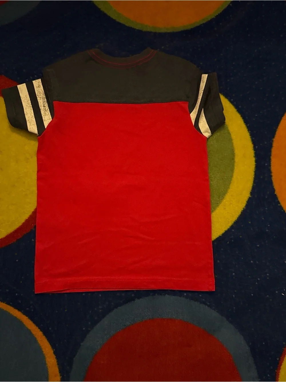 Gymboree Red and Black Short Sleeve Colorblock Tee with White Stripes